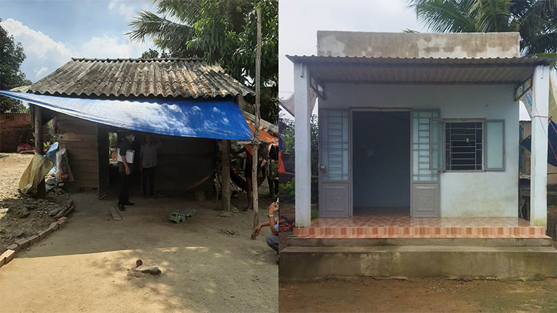 The new house brings a better & safer shelter to the family.