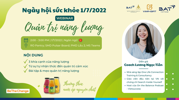 Talk about Energy management topic with a professional coach is one of the many Wellness-focused activities on Wellness Day 