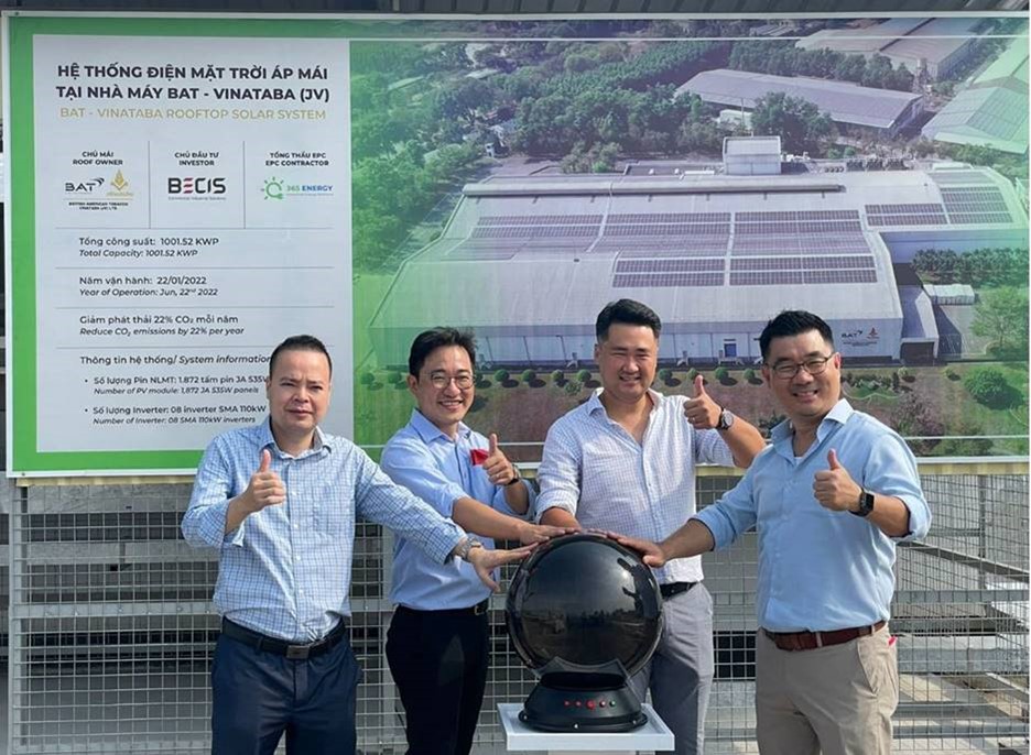 BAT leaders participated in the inauguration ceremony of the rooftop solar power system at the factory