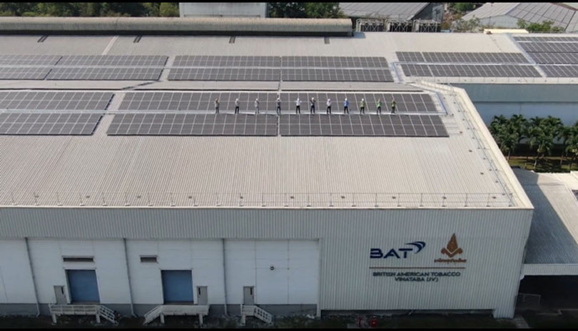 The Solar Power system on the rooftop of the BAT-Vinataba JV factory in Dong Nai