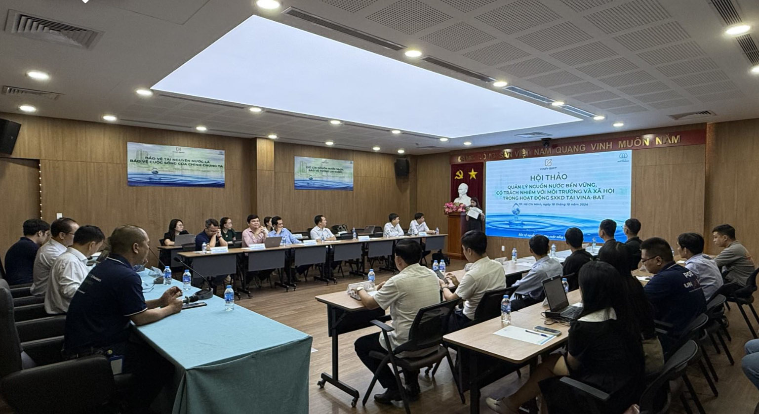 Buổi hội thảo Quản lý nguồn nước bền vững và có trách nhiệm với môi trường và xã hội trong hoạt động sản xuất kinh doanh (tháng 10 năm 2024)