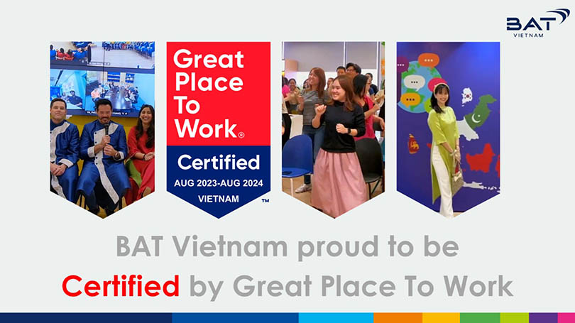 BAT Việt Nam tự hào đạt được công nhận Nơi Làm Việc Xuất Sắc trong lần đầu tiên tham gia
